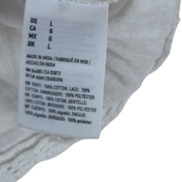 American Eagle Outfitters L Boho Lace Flutter Sleeve Top - Picture 5 of 9